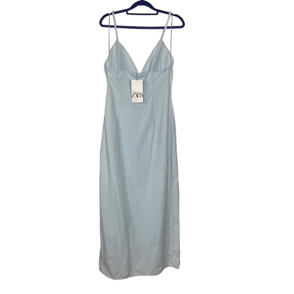 ZARA Woven Strap Midi Dress NWT - Picture 6 of 7